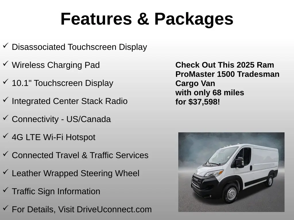 2025 Ram ProMaster 1500 - $37,598