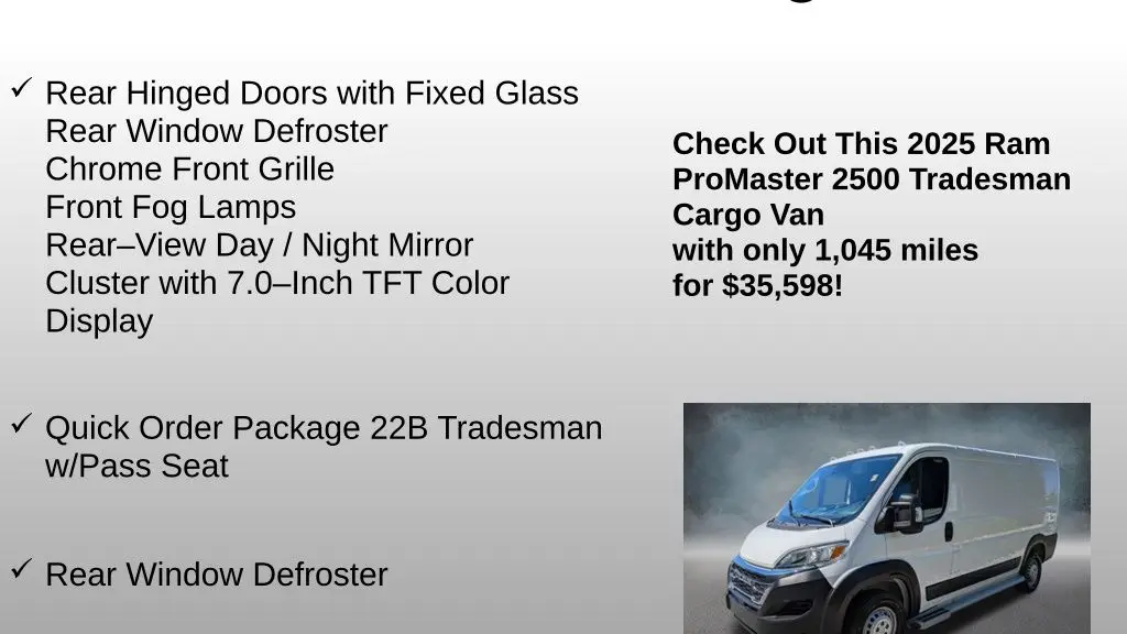 2025 Ram ProMaster Tradesman 2500