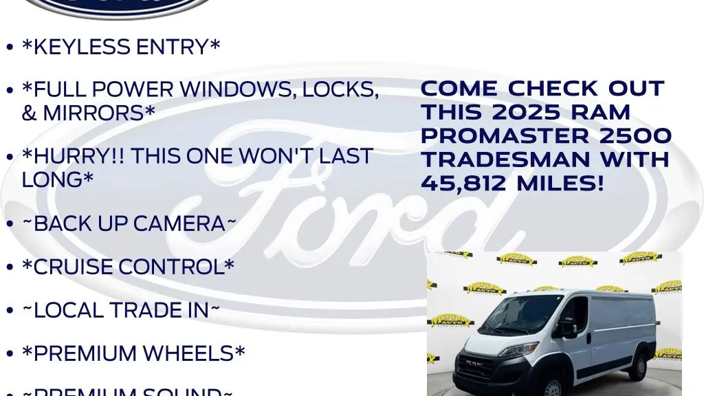 2025 Ram ProMaster SLT+ 2500