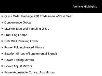 2025 Ram Promaster Tradesman 2500 136 WB 3DR Low Roof Cargo Van W/O Passenger Seat