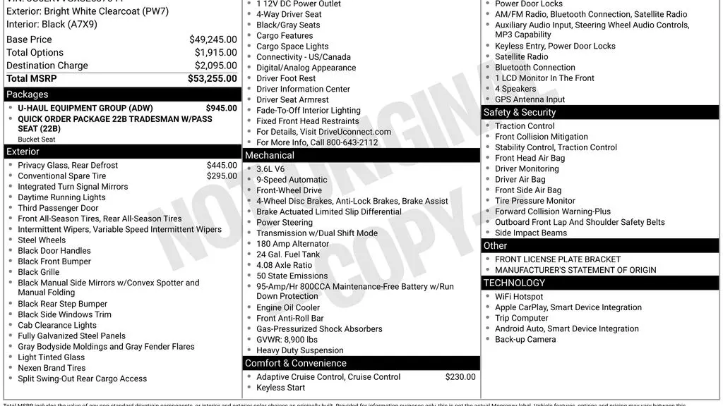 2025 Ram ProMaster Tradesman 2500