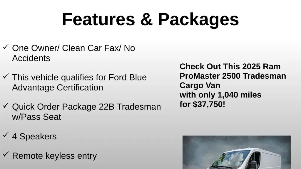 2025 Ram ProMaster Tradesman 2500