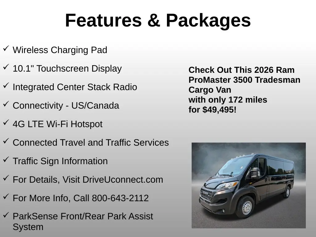 2026 Ram ProMaster 3500 - $49,495