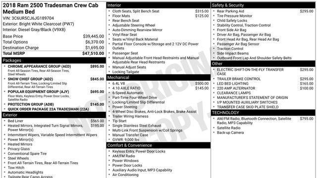 2018 Ram 2500 Tradesman