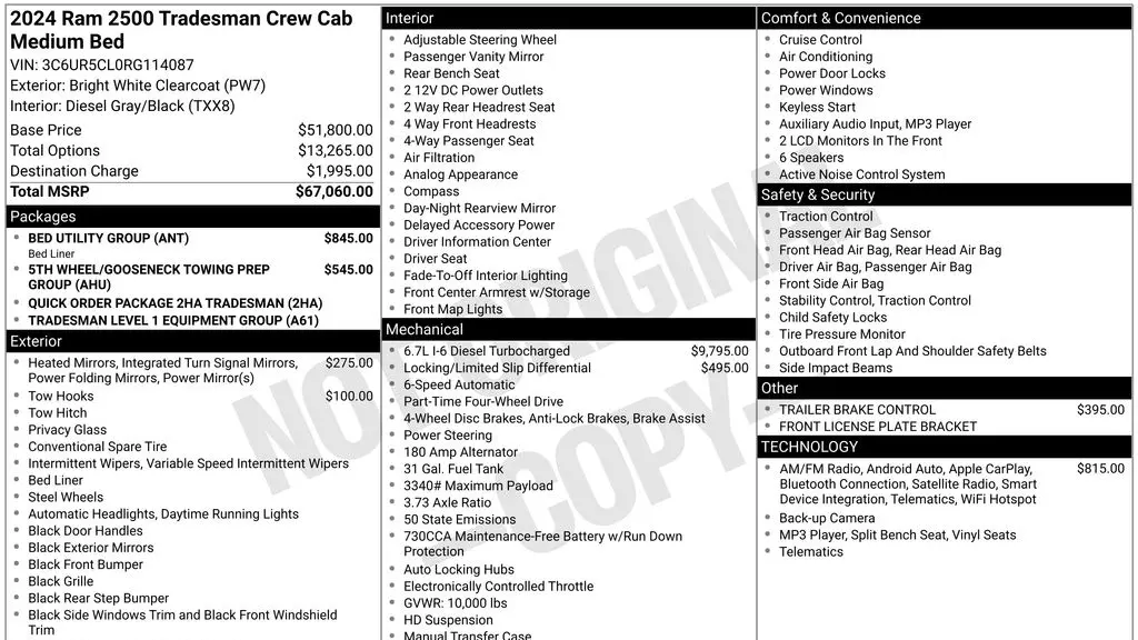 2024 Ram 2500 Tradesman