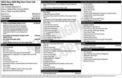 2022 RAM 2500 4X4 Big Horn 4DR Crew Cab 6.3 FT. SB Pickup