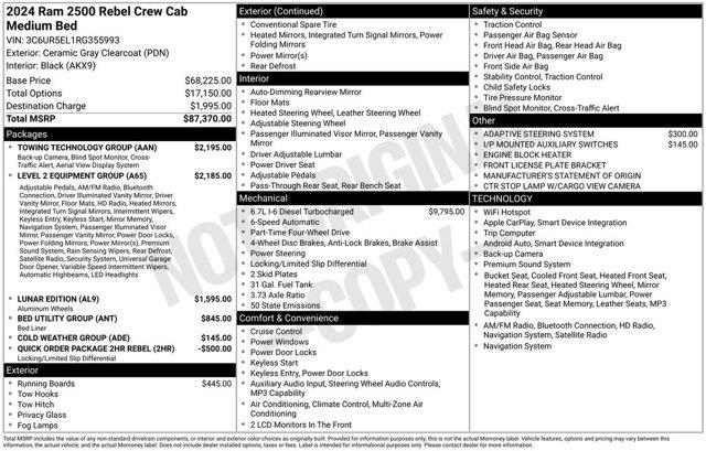 2024 Ram 2500 - $68,190