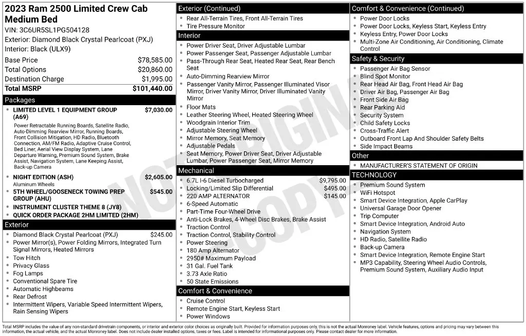2023 Ram 2500 - $60,902