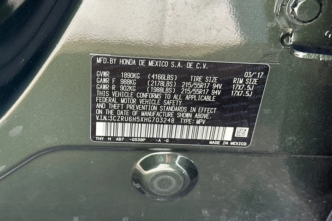 2017 Honda HR-V - $19,851