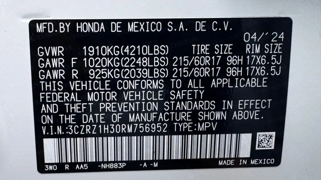 2024 Honda HR-V LX