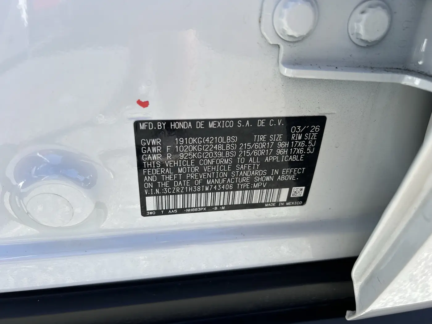2026 Honda HR-V - $25,974