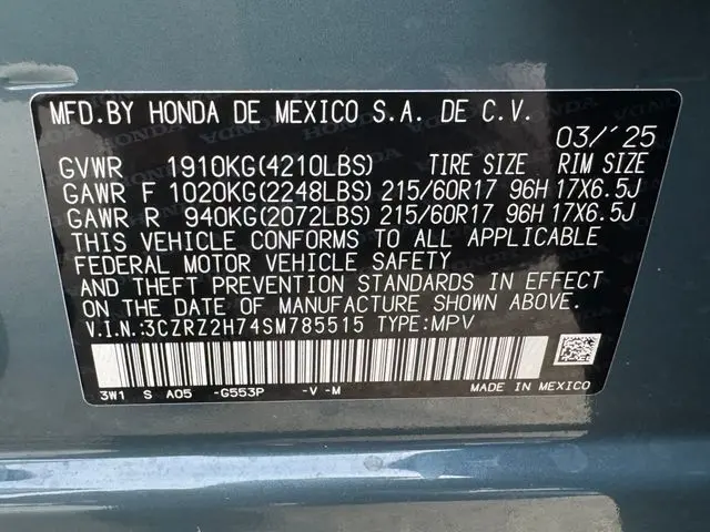 2025 Honda HR-V - $27,501