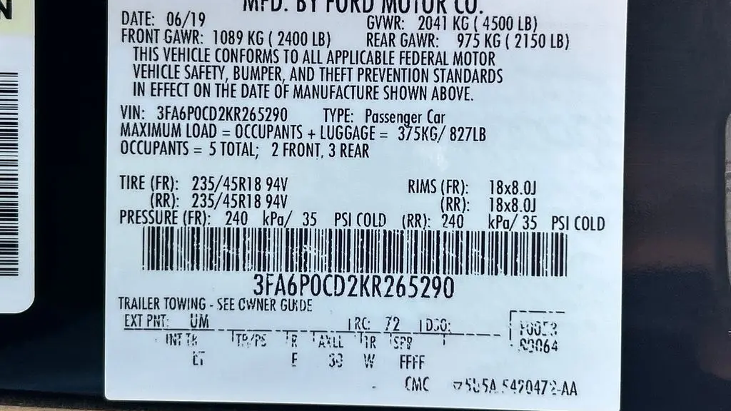 2019 Ford Fusion SEL