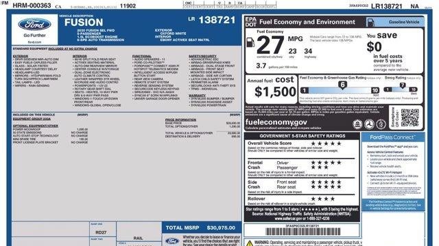 2020 Ford Fusion SEL
