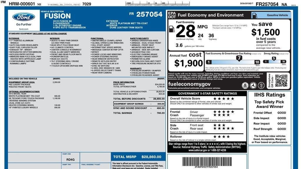 Preowned 2015 Ford Fusion SE for Sale