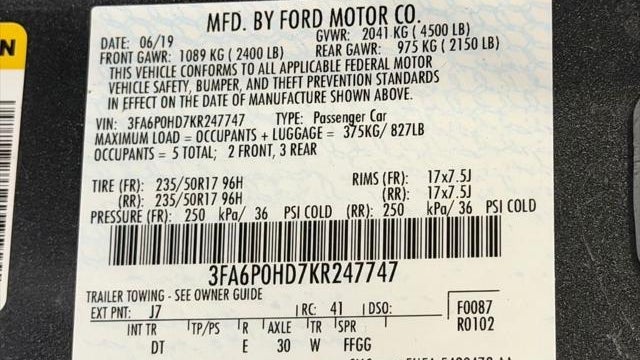 2019 Ford Fusion SE