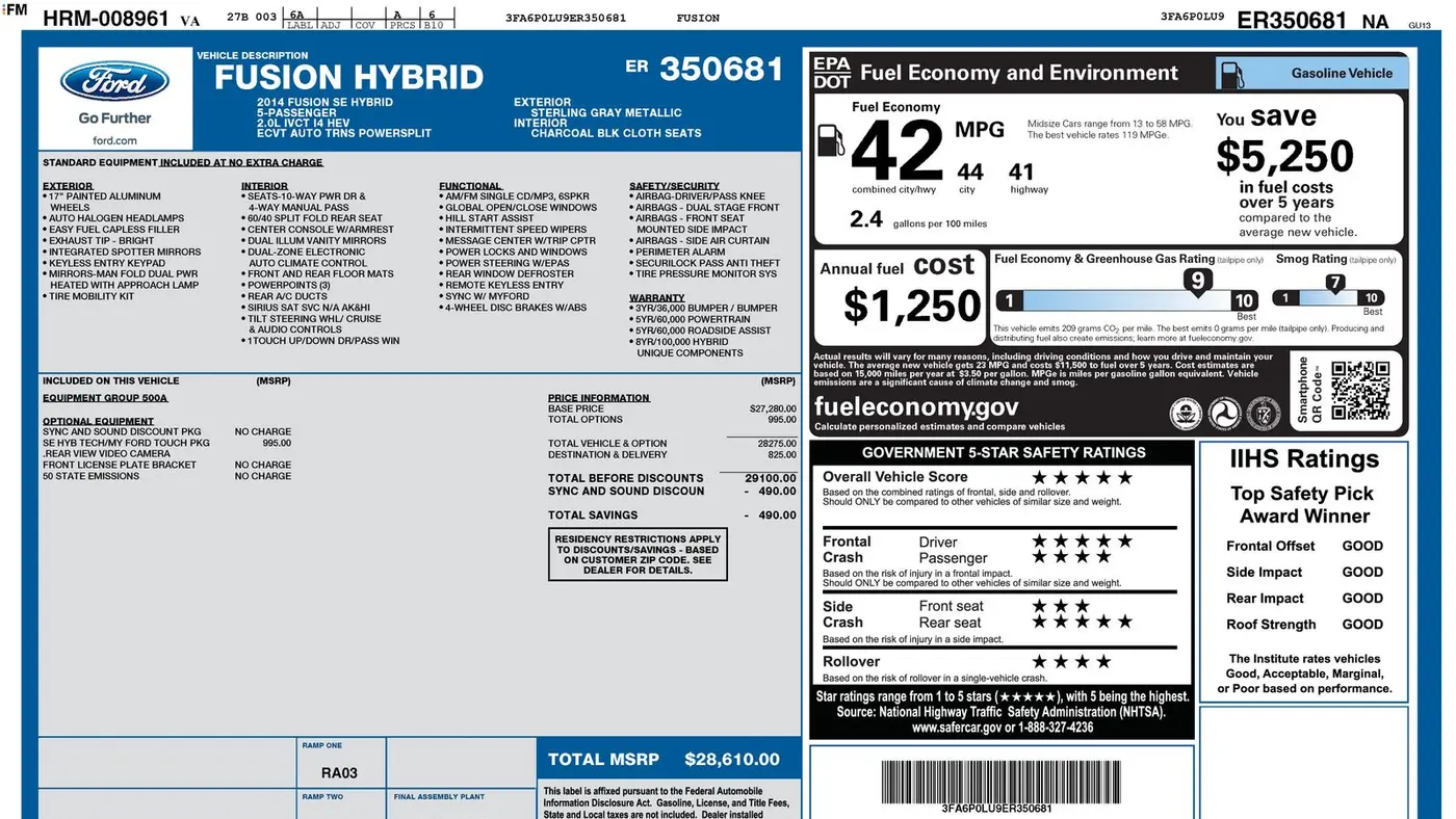 2014 Ford Fusion Hybrid SE