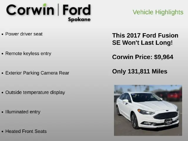 2017 Ford Fusion - $9,964