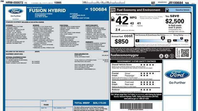 2018 Ford Fusion Hybrid S