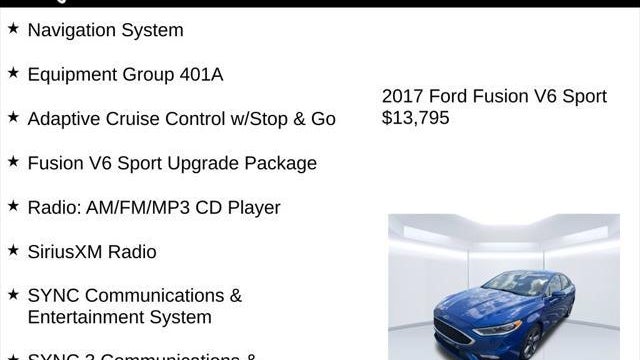2017 Ford Fusion V6 Sport