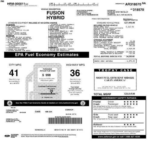 2010 Ford Fusion Hybrid Base — photo 1 of 1