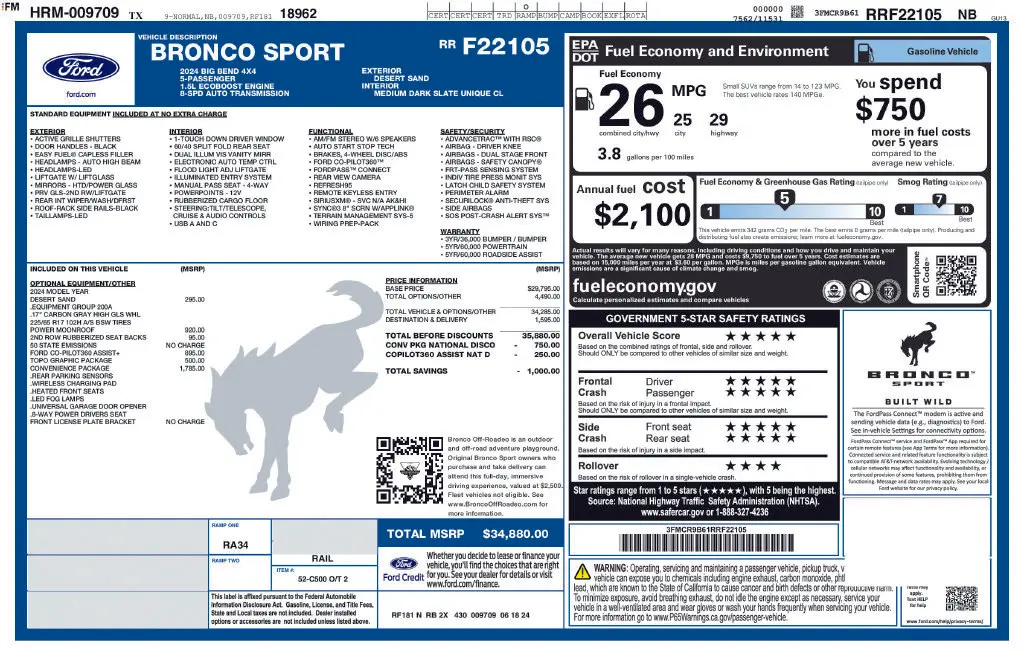 2024 Ford Bronco - $24,700