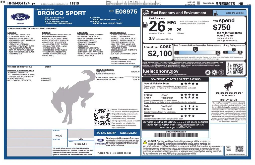 2024 Ford Bronco - $28,879