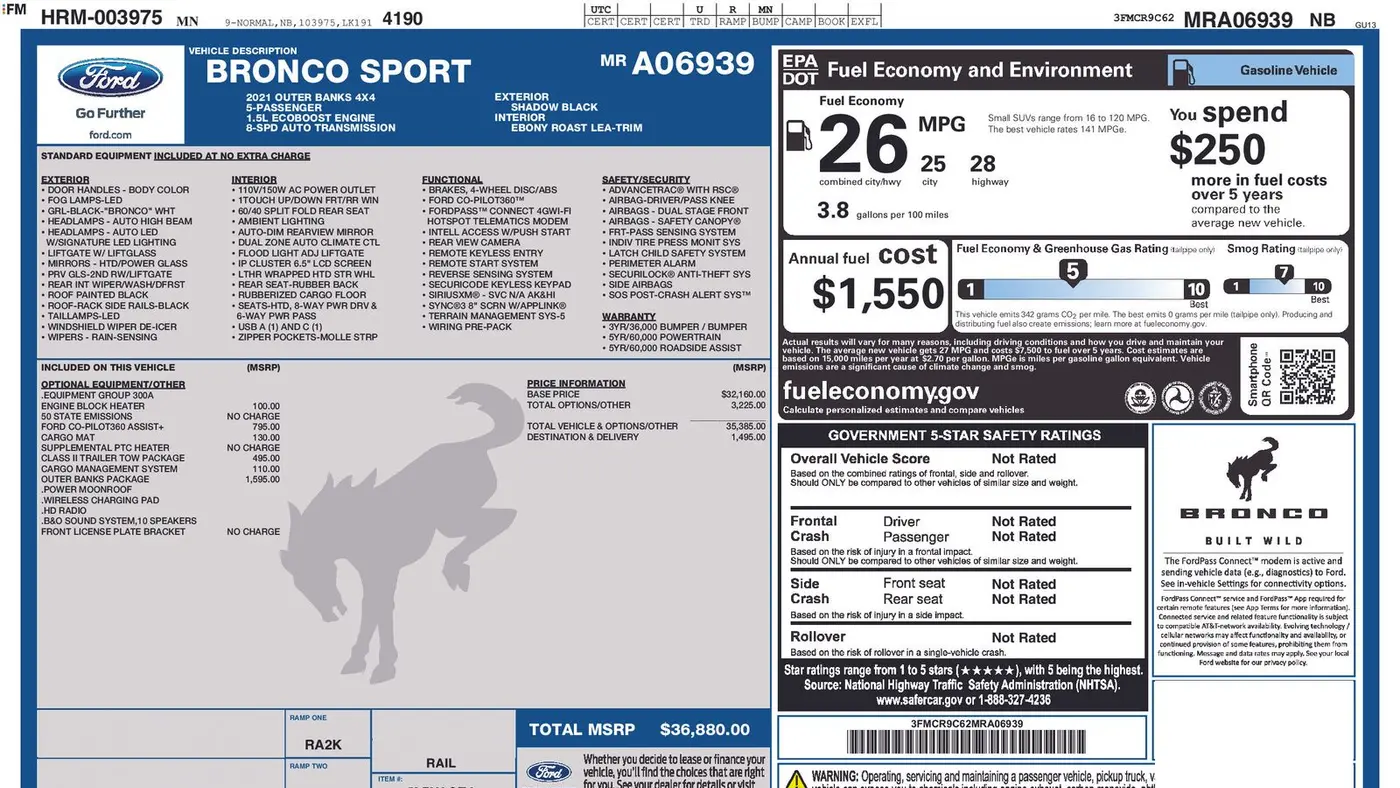 2021 Ford Bronco Sport Outer Banks