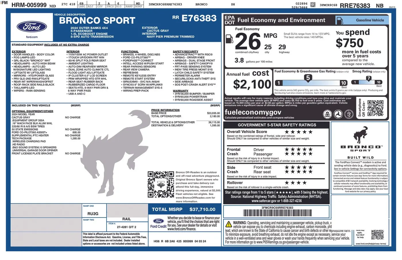 2024 Ford Bronco - $28,590