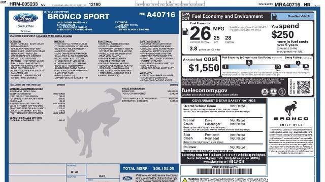 2021 Ford Bronco Sport Outer Banks