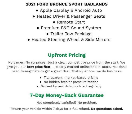 2021 Ford Bronco - $20,111