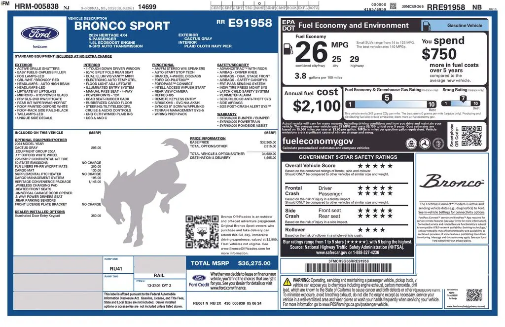 2024 Ford Bronco - $27,310