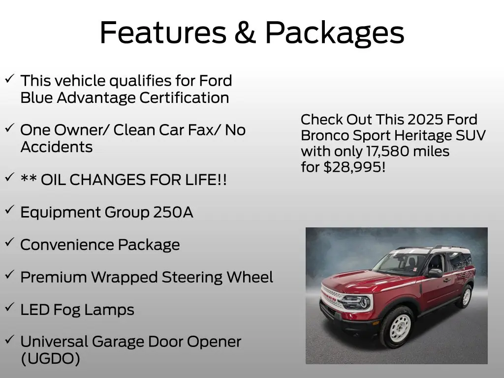 2025 Ford Bronco - $28,995