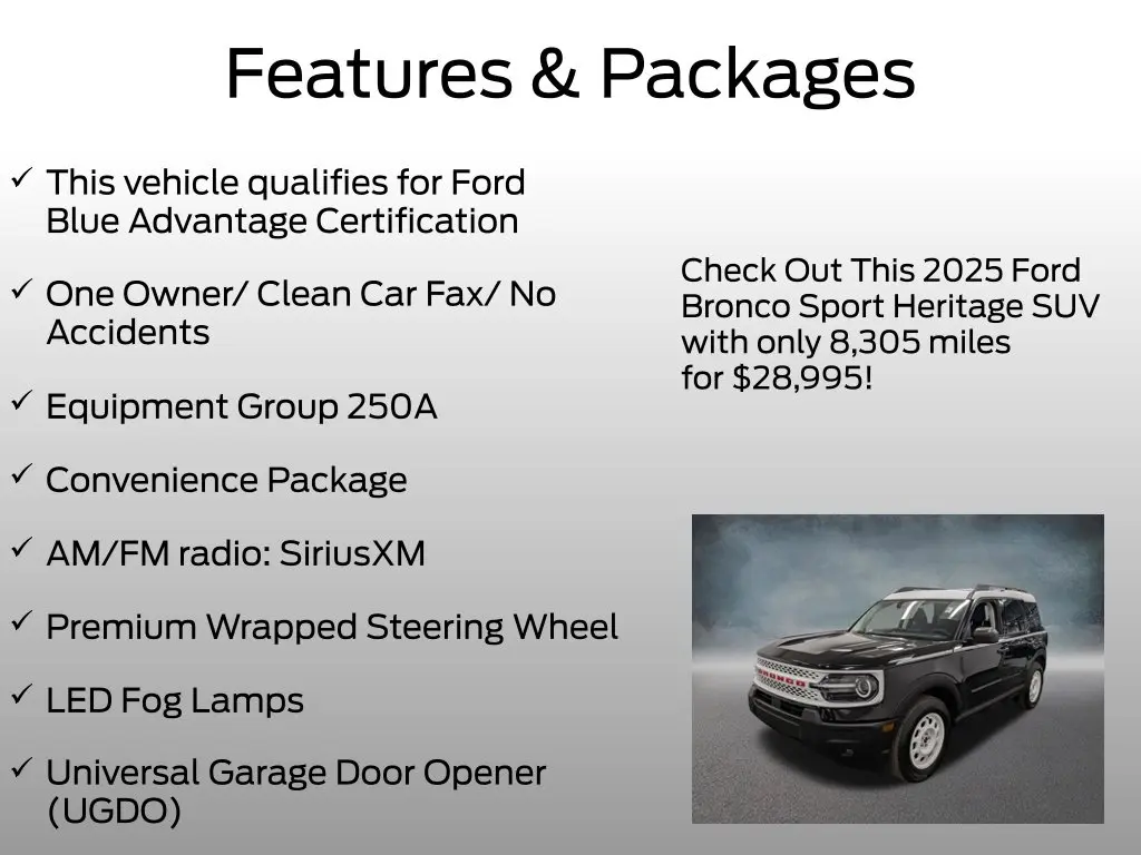 2025 Ford Bronco - $28,995