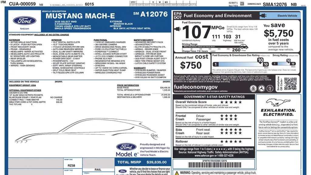 2025 Ford Mustang Mach-E Select
