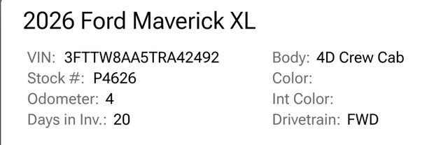 2026 Ford Maverick - $28,287