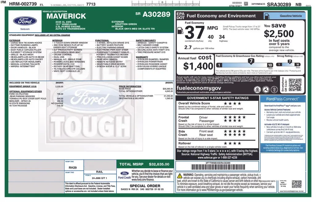 2025 Ford Maverick - $30,000