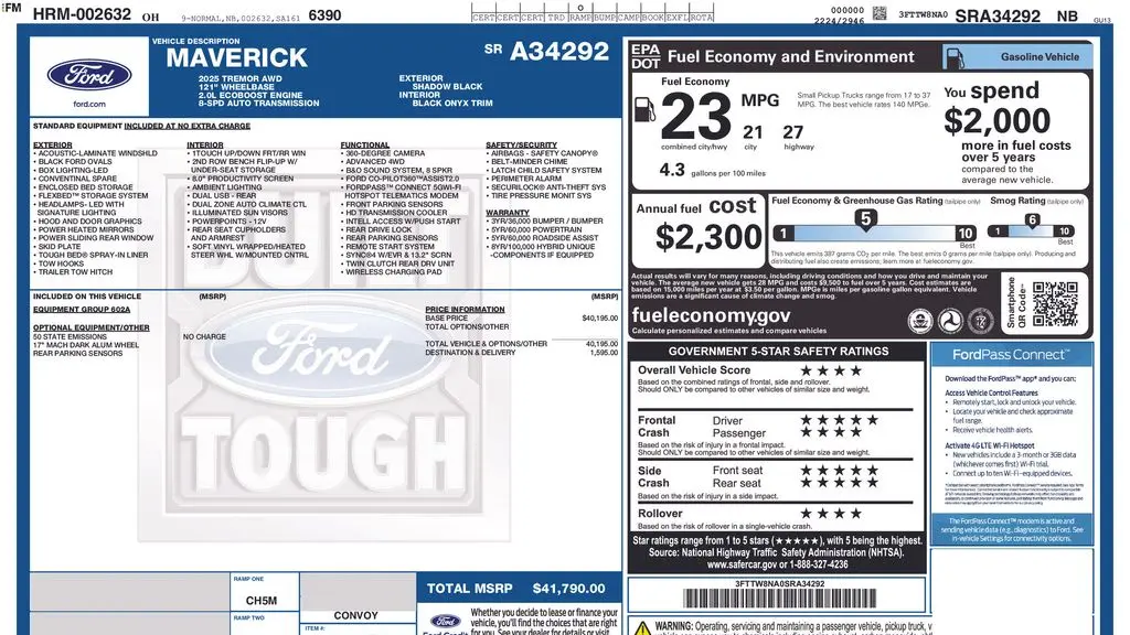 2025 Ford Maverick Tremor