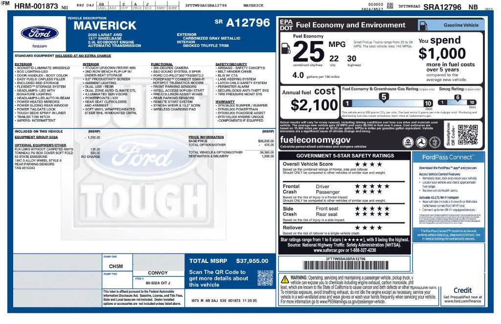 2025 Ford Maverick - $36,900