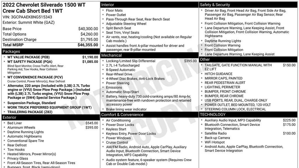 2022 Chevrolet Silverado 1500 Work Truck