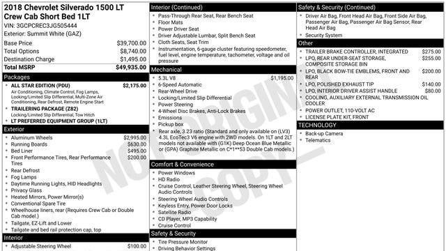2018 Chevrolet Silverado 1500 LT