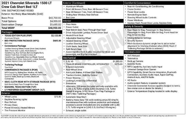 2021 Chevrolet Silverado - $24,199