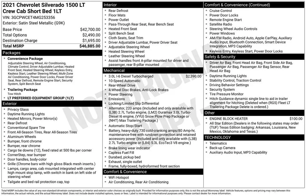 2021 Chevrolet Silverado - $22,001