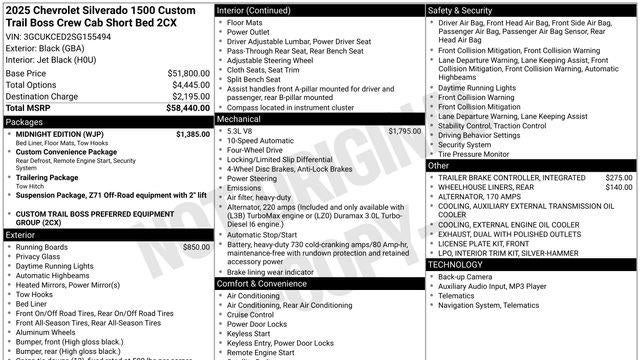 2025 Chevrolet Silverado 1500 Custom Trail Boss
