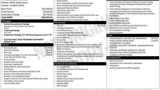 2026 Chevrolet Silverado 1500 Custom Trail Boss