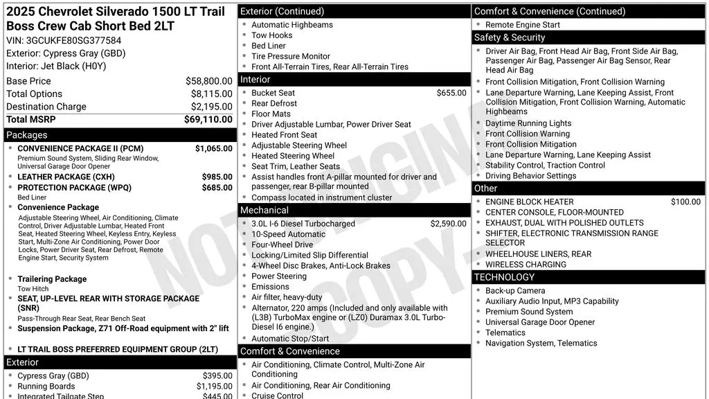 2025 Chevrolet Silverado 1500 LT Trail Boss