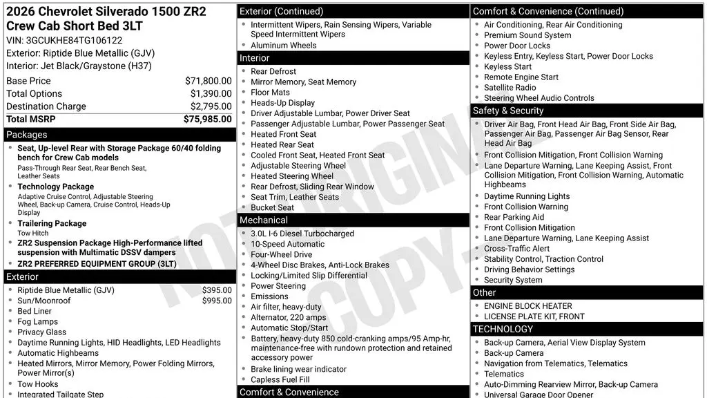 2026 Chevrolet Silverado 1500 ZR2