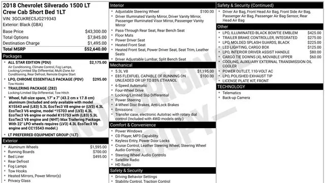 2018 Chevrolet Silverado 1500 LT