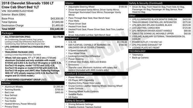 2018 Chevrolet Silverado 1500 LT