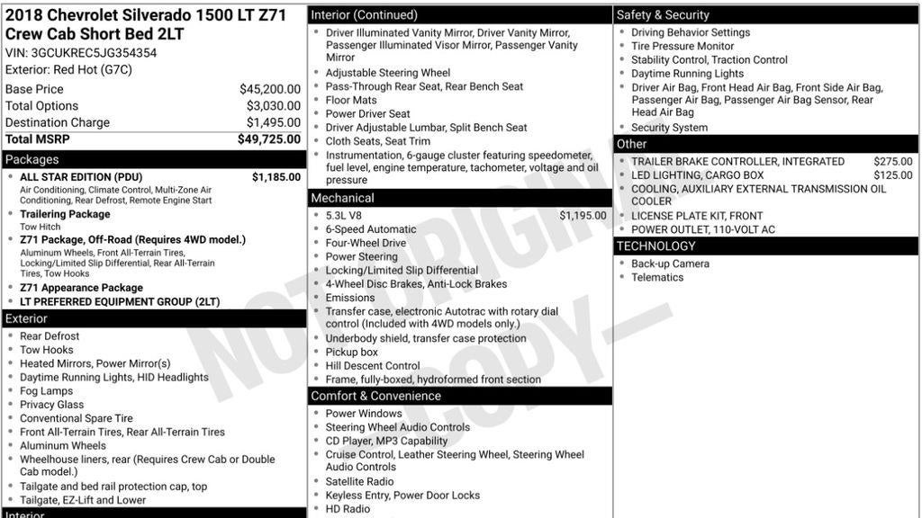 2018 Chevrolet Silverado 1500 LT